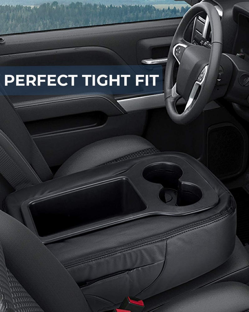 ISSYAUTO Armrest Cover Compatible with 2007-2014 Silverado Suburban Yukon Sierra Tahoe Jump Seat, Leather Center Console Cover - Image 5